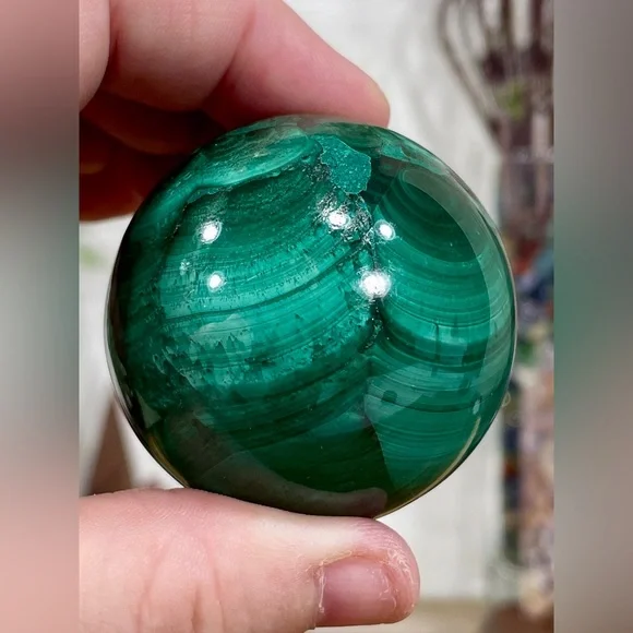 2155 Malachite Crystal Sphere - Picture 10 of 11